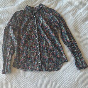 J. Crew Floral Liberty Print 100% Cotton Button Up Shirt, Size 5